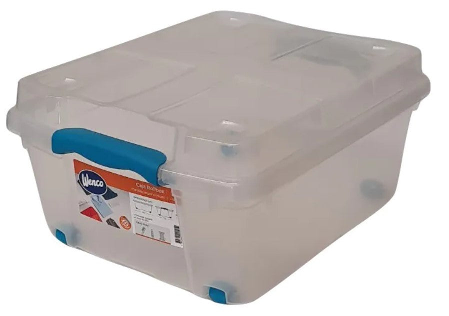 Caja Organizadora 15 Litros Con Ruedas Rollbox Color Transparente