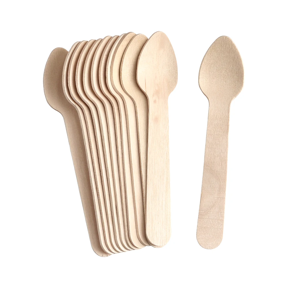 Cucharitas Postre O Coctel Ecológicas Madera / Pack 100 Un.
