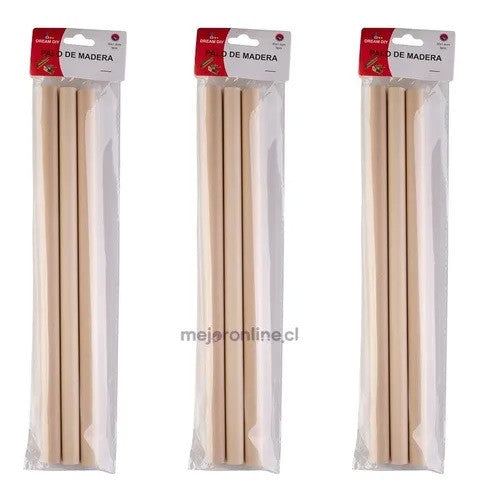 Palitos De Maqueta Redondos 30x1,5 Cm. 9 Unidades