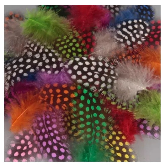 Plumas De Colores Surtidas Con Lunares / 100 Unidades