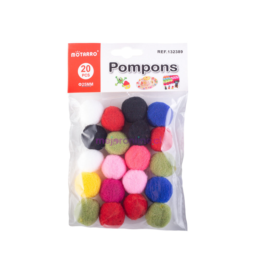Pompones Sintéticos 3,5 cm 16 un