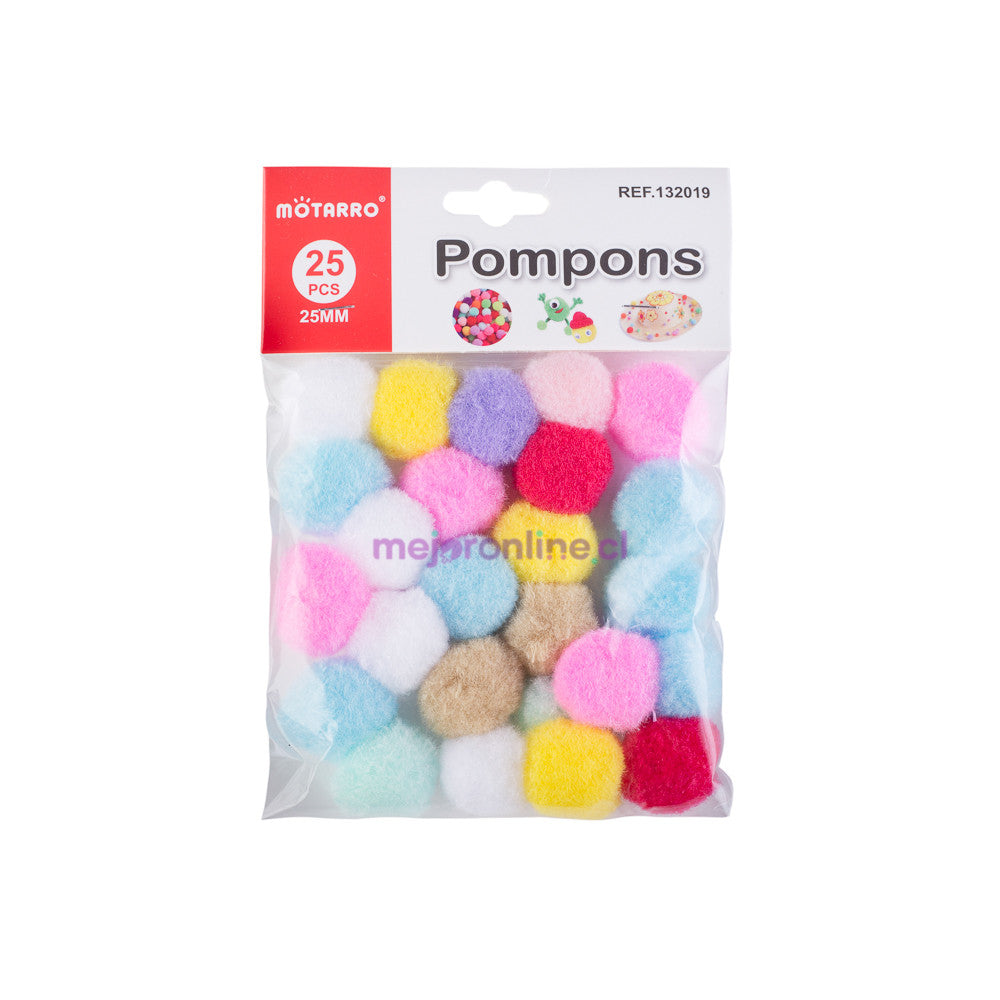 Pompones Sintéticos Pasteles 3,5 cm 16 un