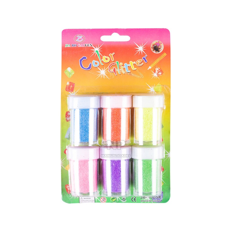 Set Escarchas O Purpurinas 5 Colores Brillantes