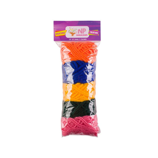 20 Set Lana Ovillos 5 Colores Surtidos