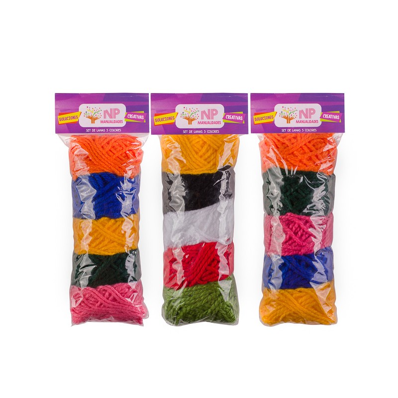 20 Set Lana Ovillos 5 Colores Surtidos