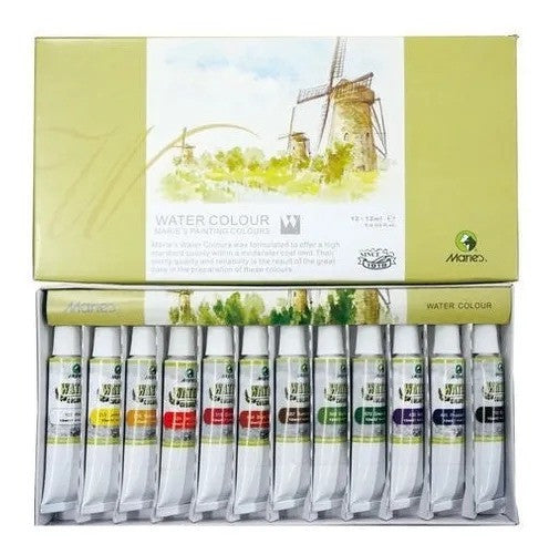 Acuarela En Tubos 12 Colores Marie's 12ml
