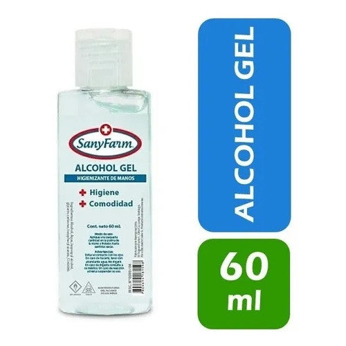 Alcohol Gel 60 Ml. Sanyfarm 3 Un. Certificado Isp