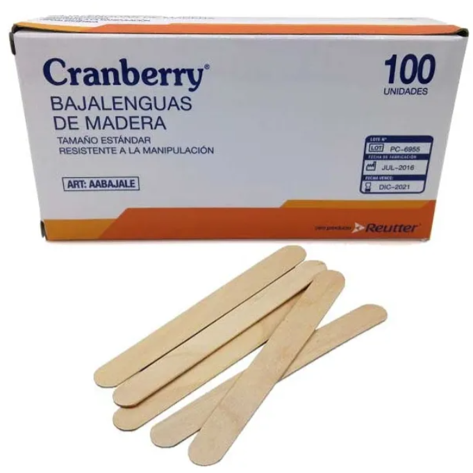 Baja Lenguas De Madera Pack 100 Un.