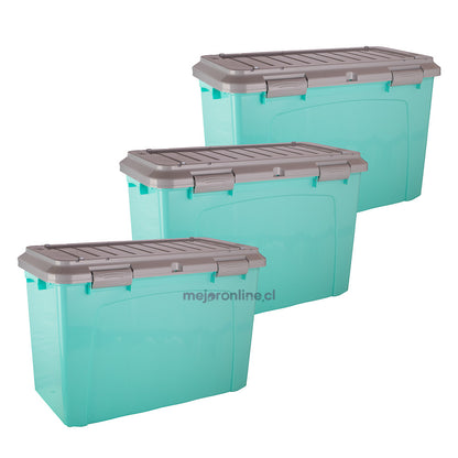 Baul Organizador Megaforte 120 Lts. Pack 3 Un.
