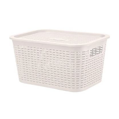 Caja Organizadora Canasta Ratán 22 Lt. / Pack 6 Un.