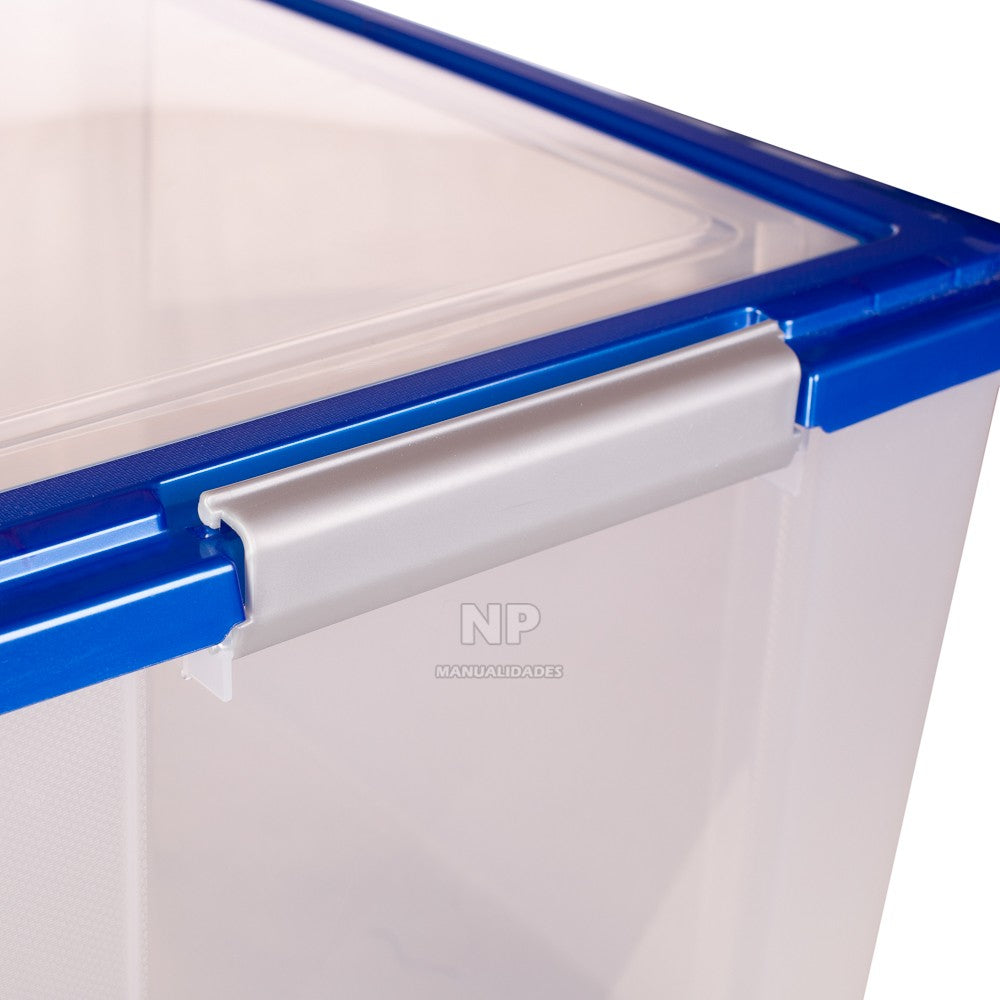 Caja Organizadora Transparente 65 Lts Con Broches