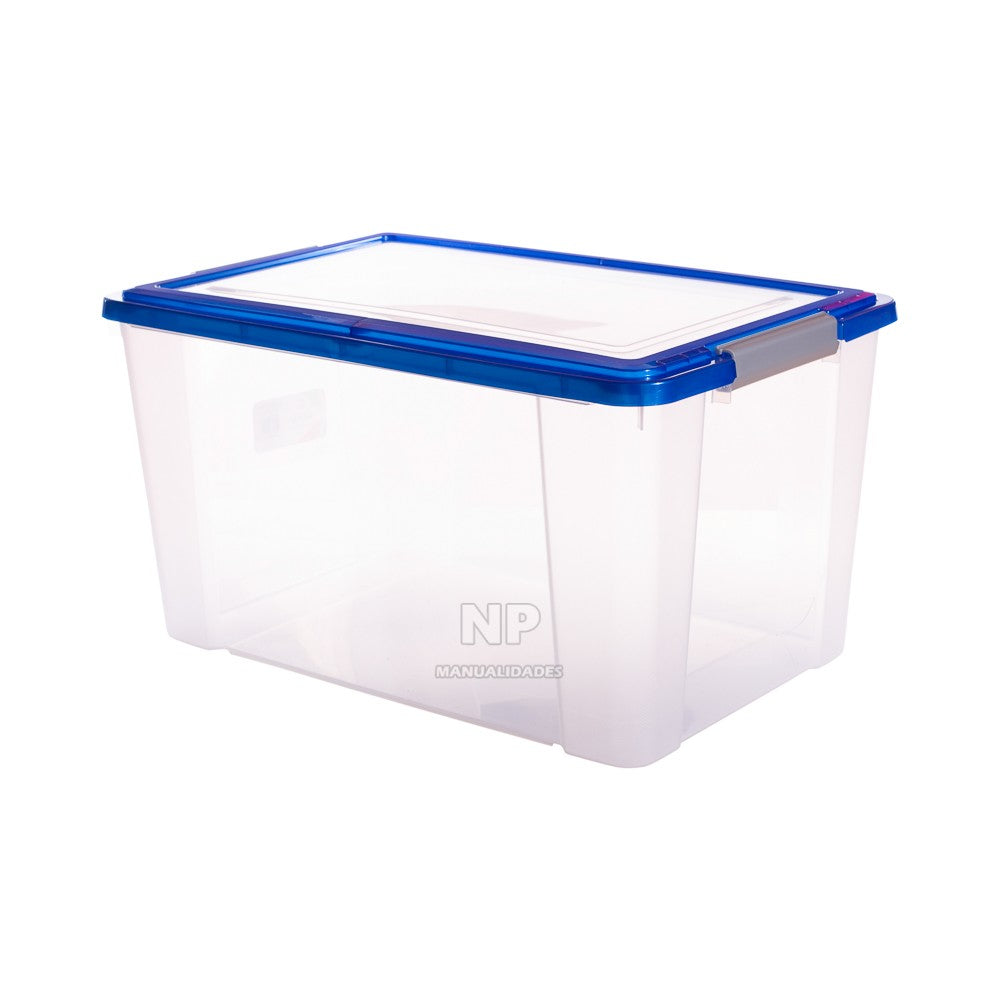 Caja Organizadora Transparente 65 Lts Con Broches