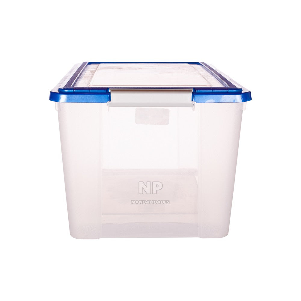 Caja Organizadora Transparente 65 Lts Con Broches