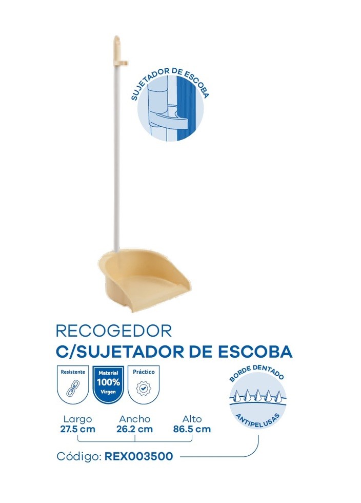 Pala con sujetador de escoba