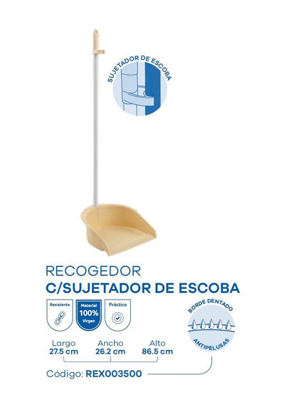 Pala con sujetador de escoba