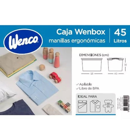 Caja Organizadora Wenbox 45 Litros Transparente