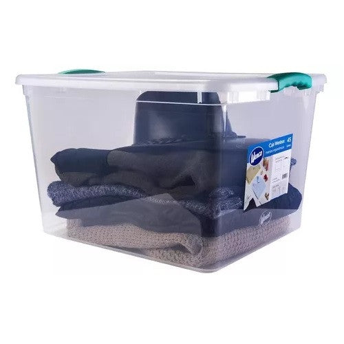 Caja Organizadora Wenbox 45 Litros Transparente