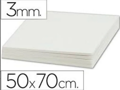 Carton Pluma 50x70 Cms. Espesor 3 Mm. Pack 10 Un.