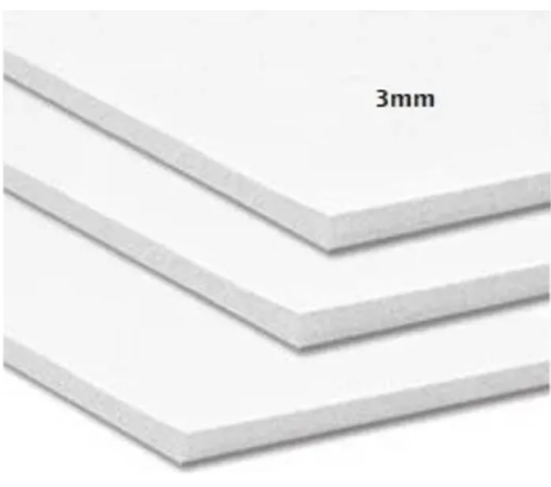 Carton Pluma 50x70 Cms. Espesor 3 Mm. Pack 10 Un.