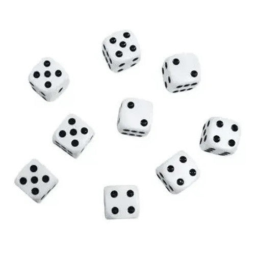 Dados Blancos Punta Redondo / 100 Un.
