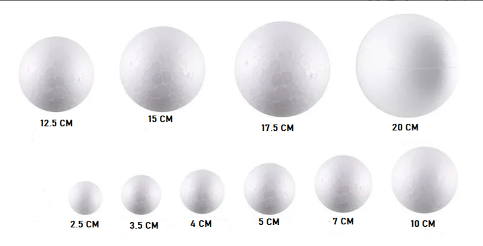 Esfera De Plumavit 3,5 Cm. / Pack 20 Un.