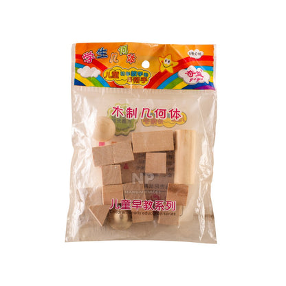 Figuras Mini Cuerpos Geométricos De Madera Set 14 Piezas