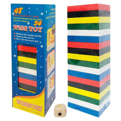 Juego Jenga De Colores 54 Piezas