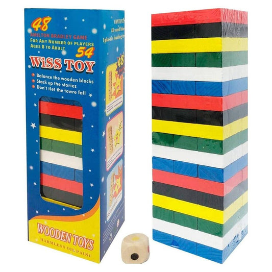 Juego Jenga De Colores 54 Piezas