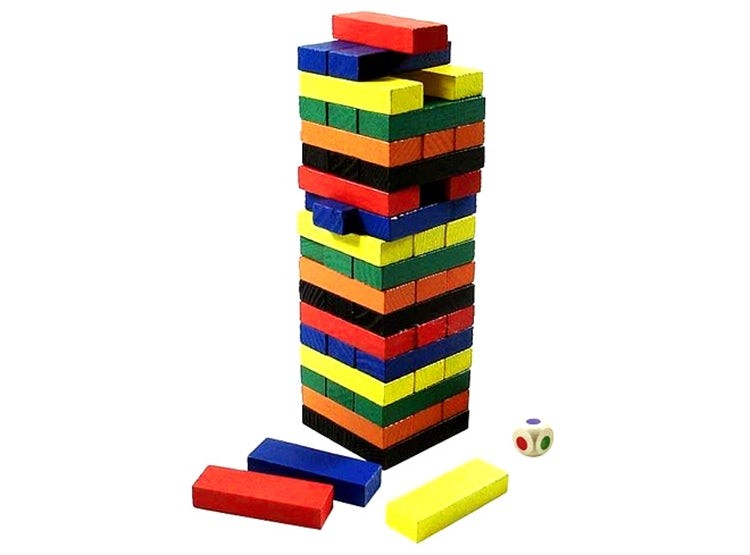 Juego Jenga De Colores 54 Piezas