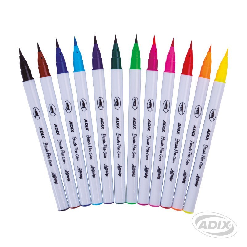 Marcadores De Lettering Brush Pen Adix 12 Un.