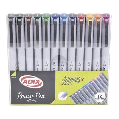 Marcadores De Lettering Brush Pen Adix 12 Un.