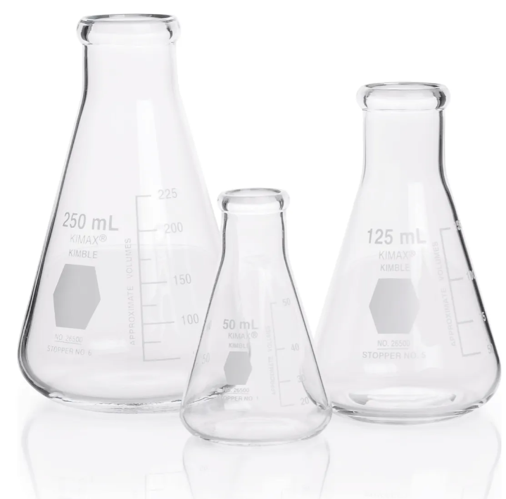 Matraz Erlenmeyer Graduado Pack 50, 100 Y 250 Ml