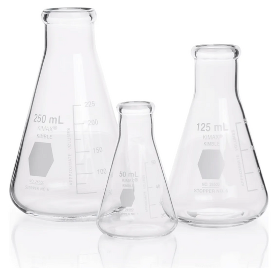 Matraz Erlenmeyer Graduado Pack 50, 100 Y 250 Ml