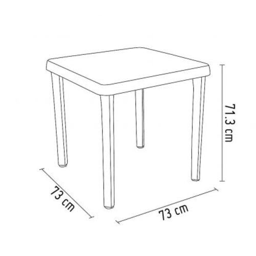 Mesa Plástica Cuadrada De Terraza