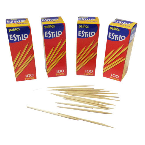 Mondadientes Palitos Estilo 100 Un. Pack 25 Un.
