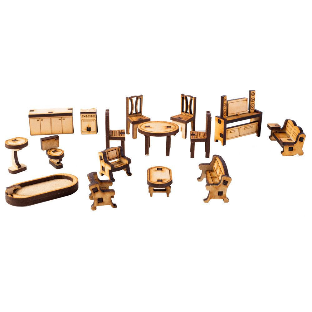 Muebles Interiores Para Maqueta O Casa De Muñeca