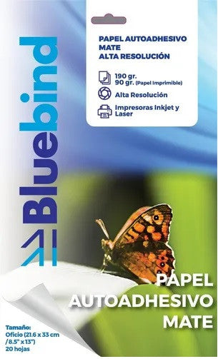 Papel Autoadhesivo imprimible oficio 20 un.