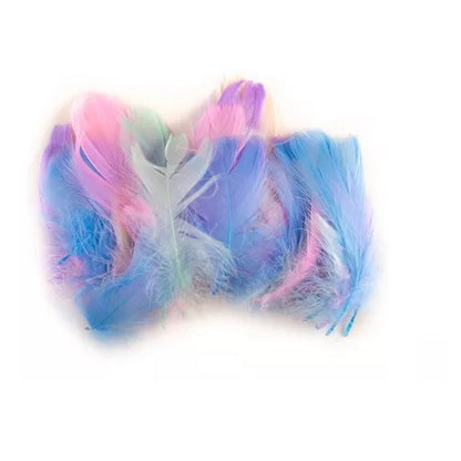 Plumas De Colores Pasteles Surtidas / 100 Unidades