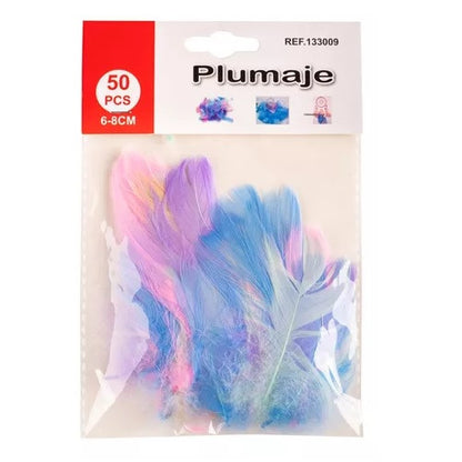 Plumas De Colores Pasteles Surtidas / 100 Unidades