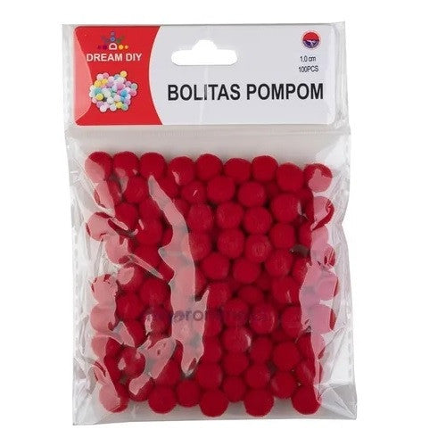 Pompones Sintéticos Talla S Colores