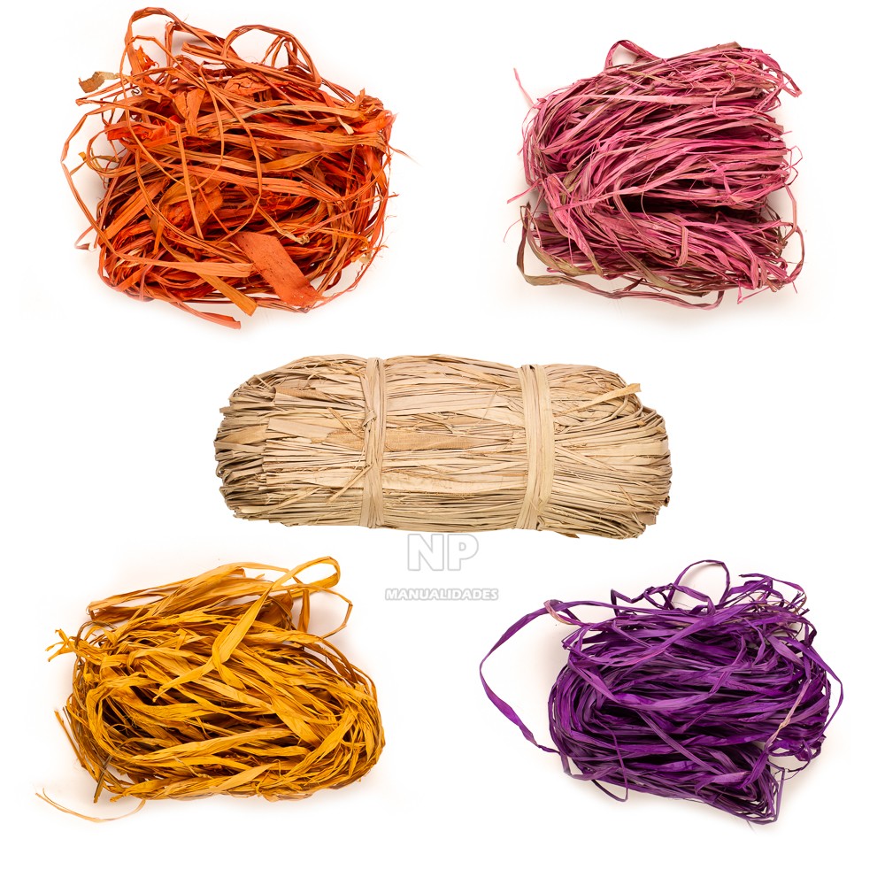 Rafia Natural De Colores 100 Grs.