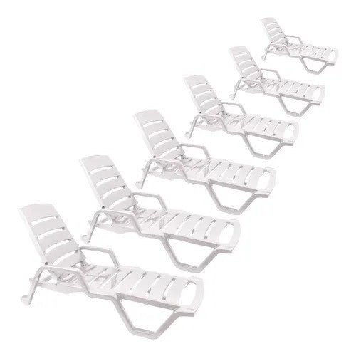 Reposera Reclinable Resina / 6 Un.