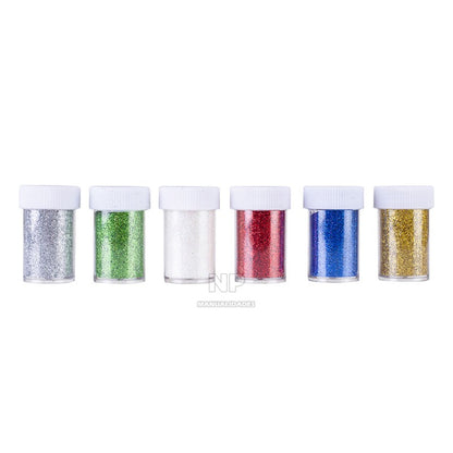 Set Escarchas O Purpurinas 5 Colores Brillantes