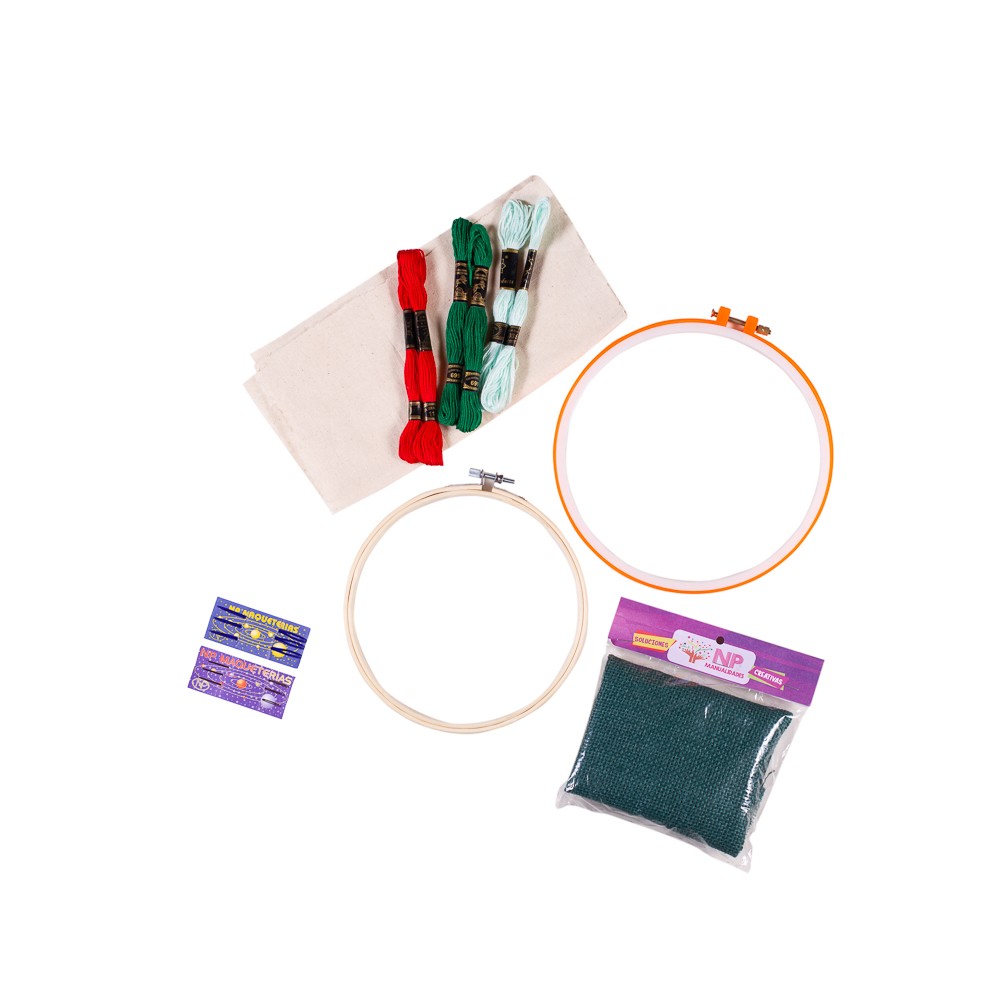 Set Manualidades Bordado Tela Crea Y Arpillera