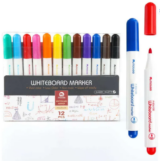 Set Marcadores Plumón Pizarra Blanca Whiteboard 12 Colores