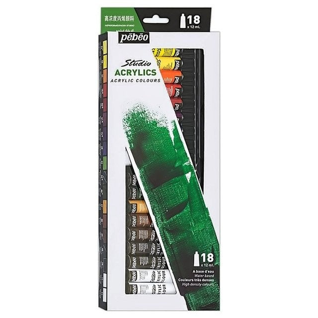 Set Pinturas Acrílicas 18 Colores Pebeo