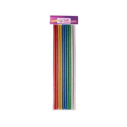 Silicona En Barra Glitter 7 Mm 30 Cms 5 Colores 12 Unidades