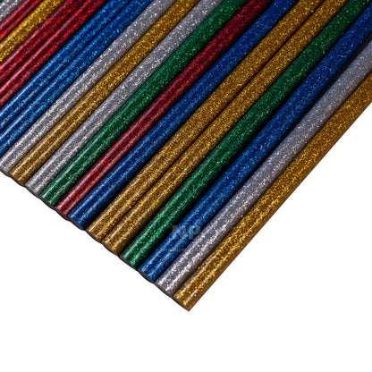 Silicona En Barra Glitter 7 Mm 30 Cms 5 Colores 12 Unidades