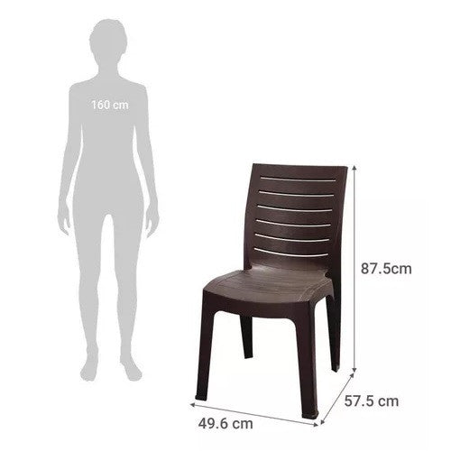 Silla De Terraza Roble Sin Brazos Pack 4 Un.