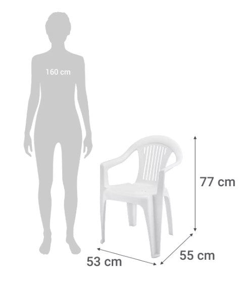 Silla Plastica Blanca De Terraza